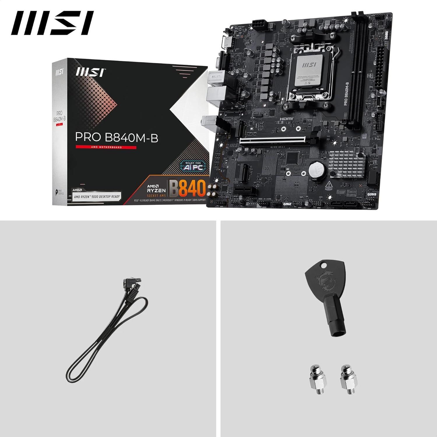 MSI PRO B840M-B AM5 DDR5 M-ATX Motherboard- لوحة الأم