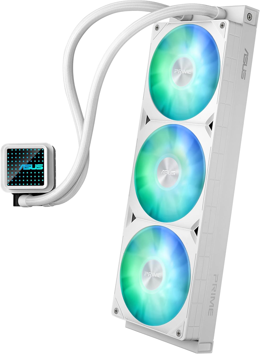 ASUS Prime LC 360 ARGB White Edition all-in-one CPU liquid cooler with special CPU contact area  - مبرد مائي أبيض