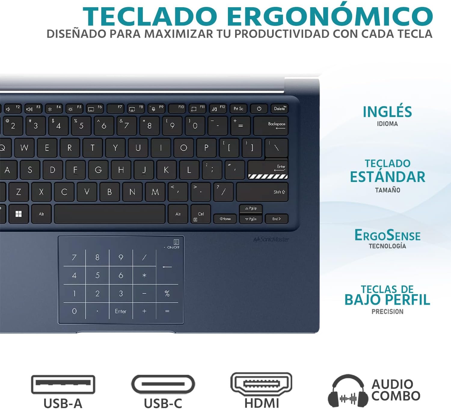 Asus Vivobook 14 Laptop X1404VA-EB711W, 14.0-inch, FHD 60Hz, i7-1355U, Intel Iris X Graphics, 16GB Ram, 1TB SSD, Bluen - لابتوب