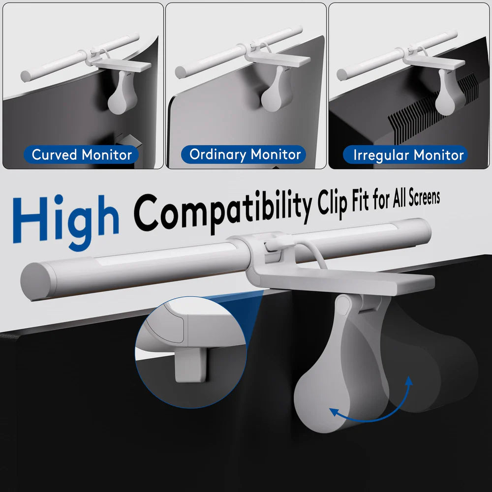 Quntis Monitor Light Bar with Remote White, Eye-Care No Glare, Office Desk Lamp Backlight, white - شريط إضائة للشاشة