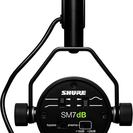 ميكروفون صوتي ديناميكي SM7dB من Shure مع مضخم صوت مدمج للبث والبودكاست والتسجيل - ميكروفون كس 