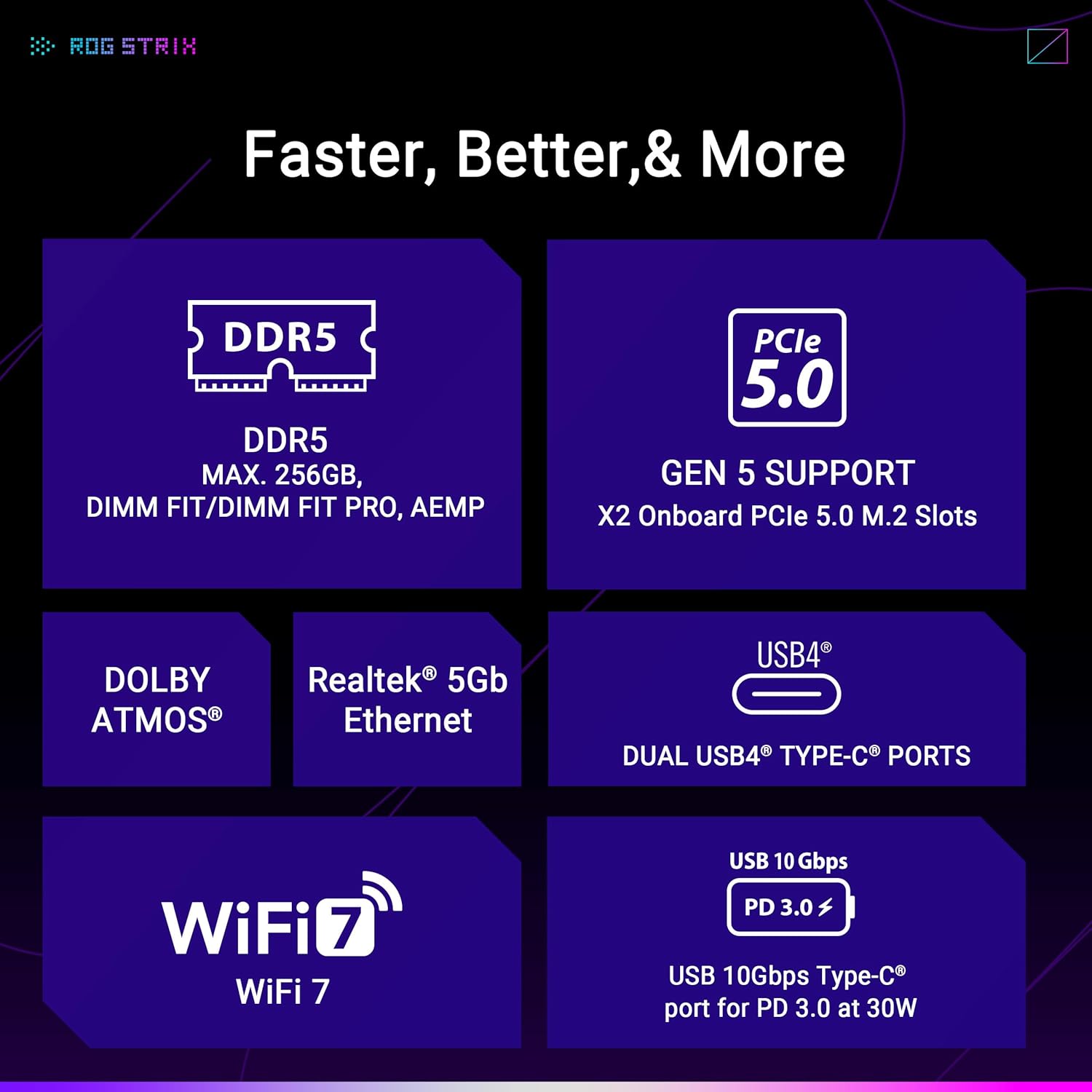 ASUS ROG STRIX X870E-H GAMING Motherboard WIFI7 - DDR5  - اللوحة الأم