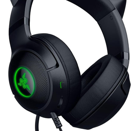 سماعة رأس Razer Kraken Kitty V2 USB سلكية RGB: كروما كيتي آذان - أسود - سماعة رأس 