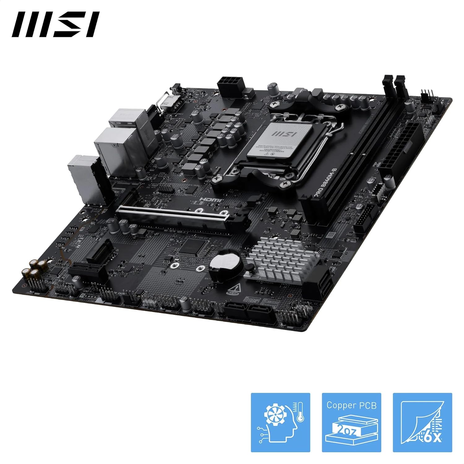 MSI PRO B840M-B AM5 DDR5 M-ATX Motherboard- لوحة الأم