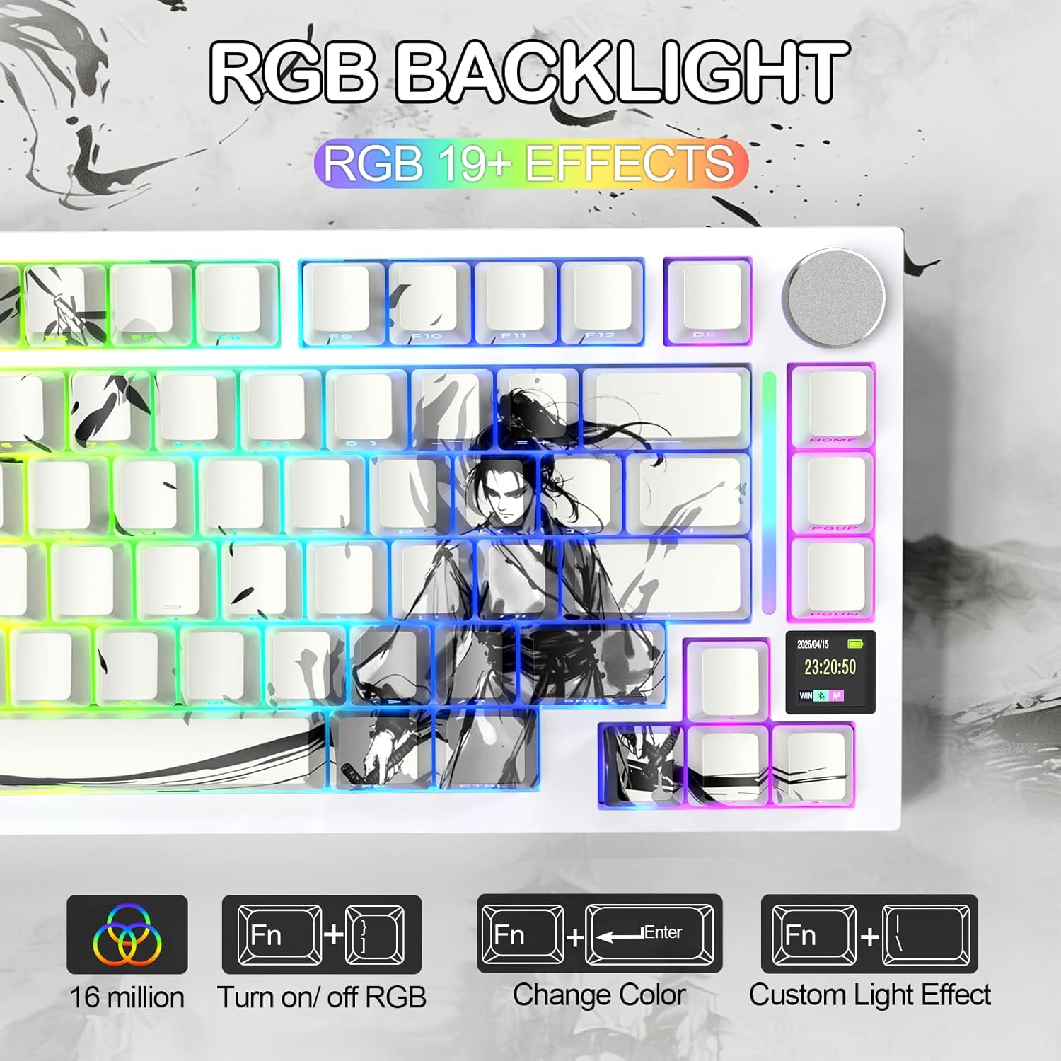 ATTACK SHARK X820 Ultra 75% Tri-Mode Mechanical Gaming Keyboard RGB - Dark Warrior - كيرورد ميكانيكي مميز