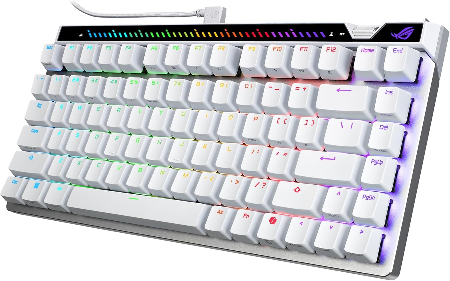 ASUS ROG Falchion Ace 75 HE Gaming Keyboard, Magnetic Switch, Hot-Swappable, English-Arabic Layout White - كيبورد اسوس مغناطيسي أبيض