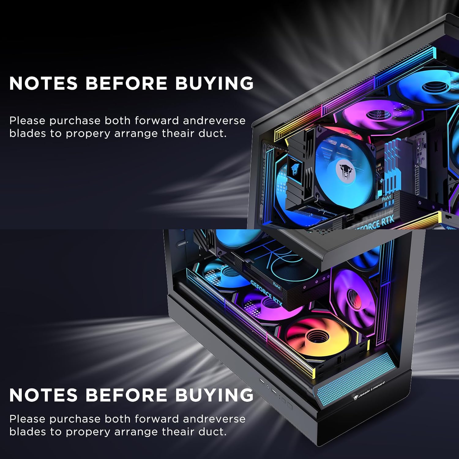 JUNGLE LEOPARD Astro Series Interstellar-V2 Daisy Chain RGB PC Fan Black Three-Pack F/R - مروحة