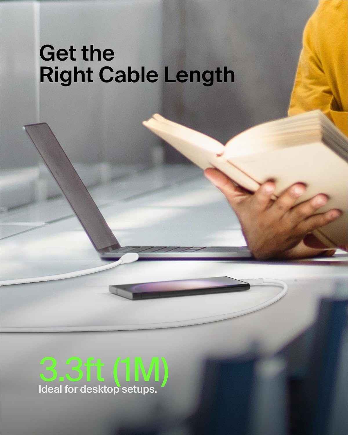 Belkin BoostCharger USB-C to USB-C Fast Charging Cable 2-Pack (3.3ft / 1m) – 60W Power Delivery for All iPhone 17/18, Android & Laptops - كيبل شاحن سريع