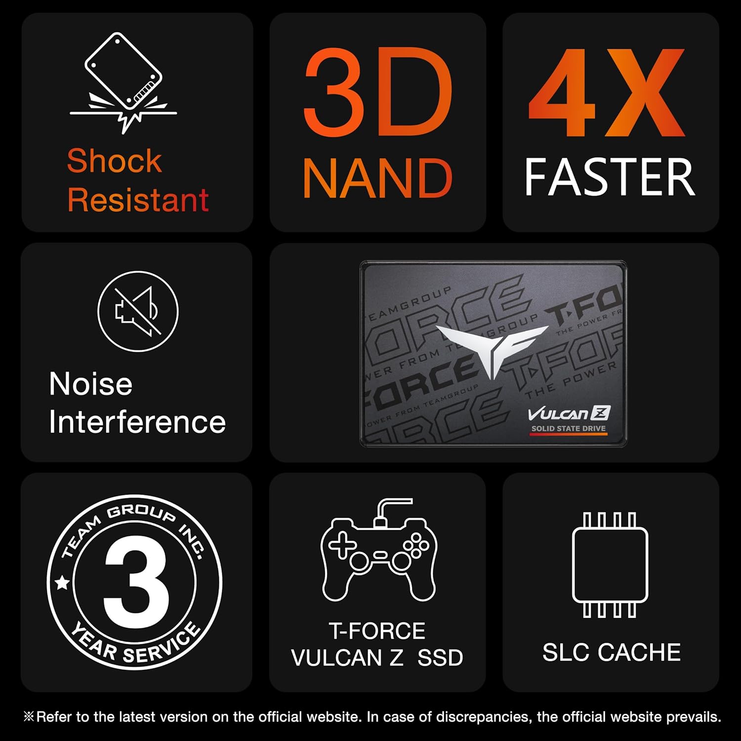 TEAMGROUP T-Force Vulcan Z 1TB SSD SATA, Internal Solid State Drive SSD 550/500 MB/s - مساحة تخزين