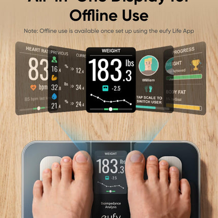 Anker ANKER Eufy Smart Scale C20 | Body Composition Scale | BMI | Bluetooth | 16 Health Metrics - BlacK - ميزان ذكي