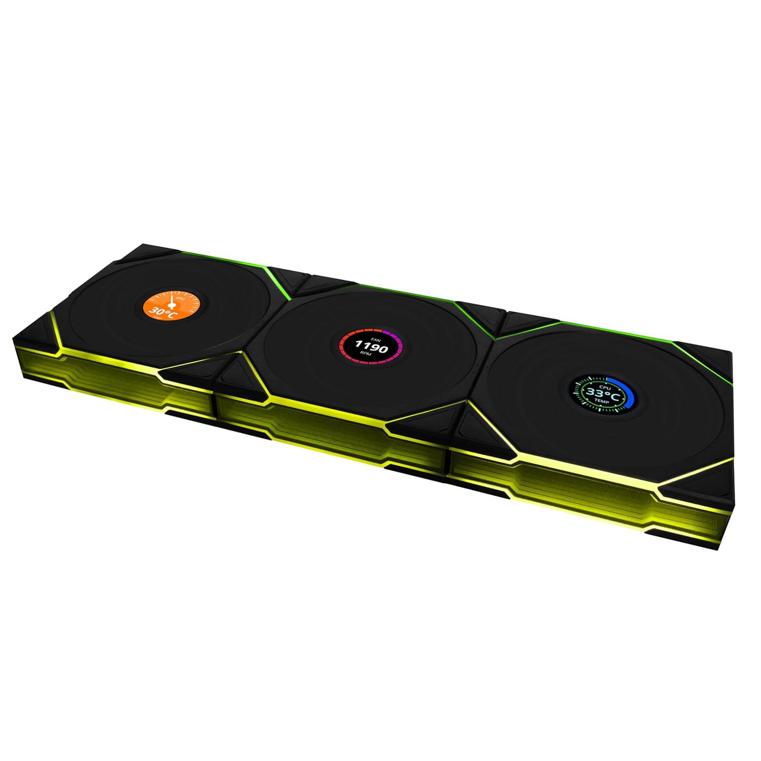 Lian Li UNI FAN TL-LCD Wireless 120mm – Black (3 Pack) | مراوح مع شاشه