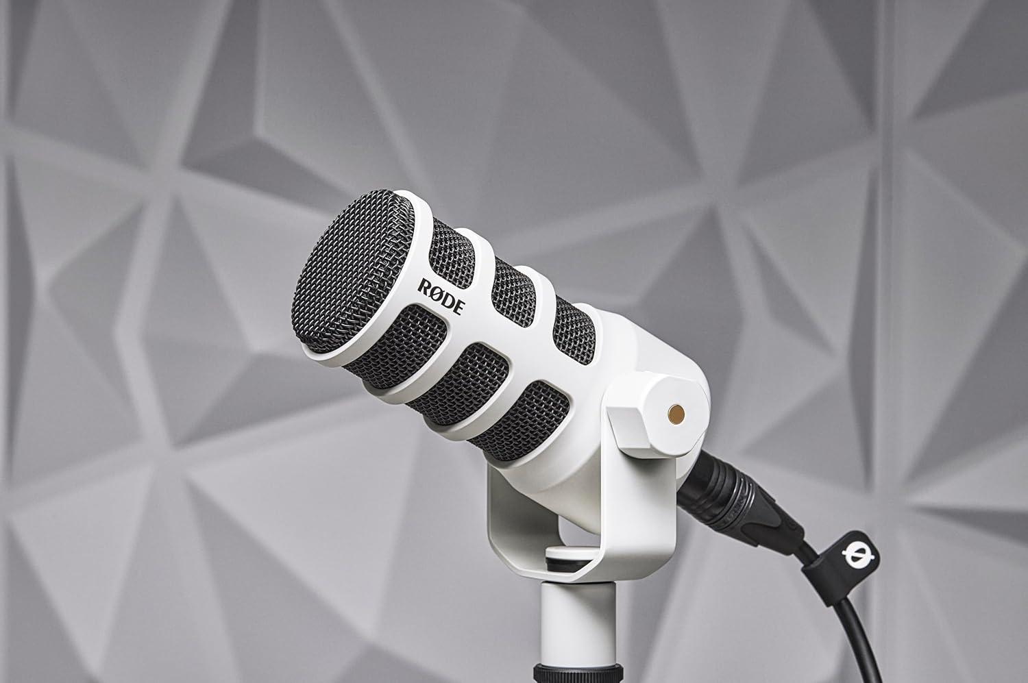 Rode PodMic XLR Dynamic Podcasting Microphone White - ميكروفون احترافي أبيض