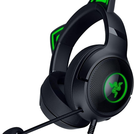 سماعة رأس Razer Kraken Kitty V2 USB سلكية RGB: كروما كيتي آذان - أسود - سماعة رأس 