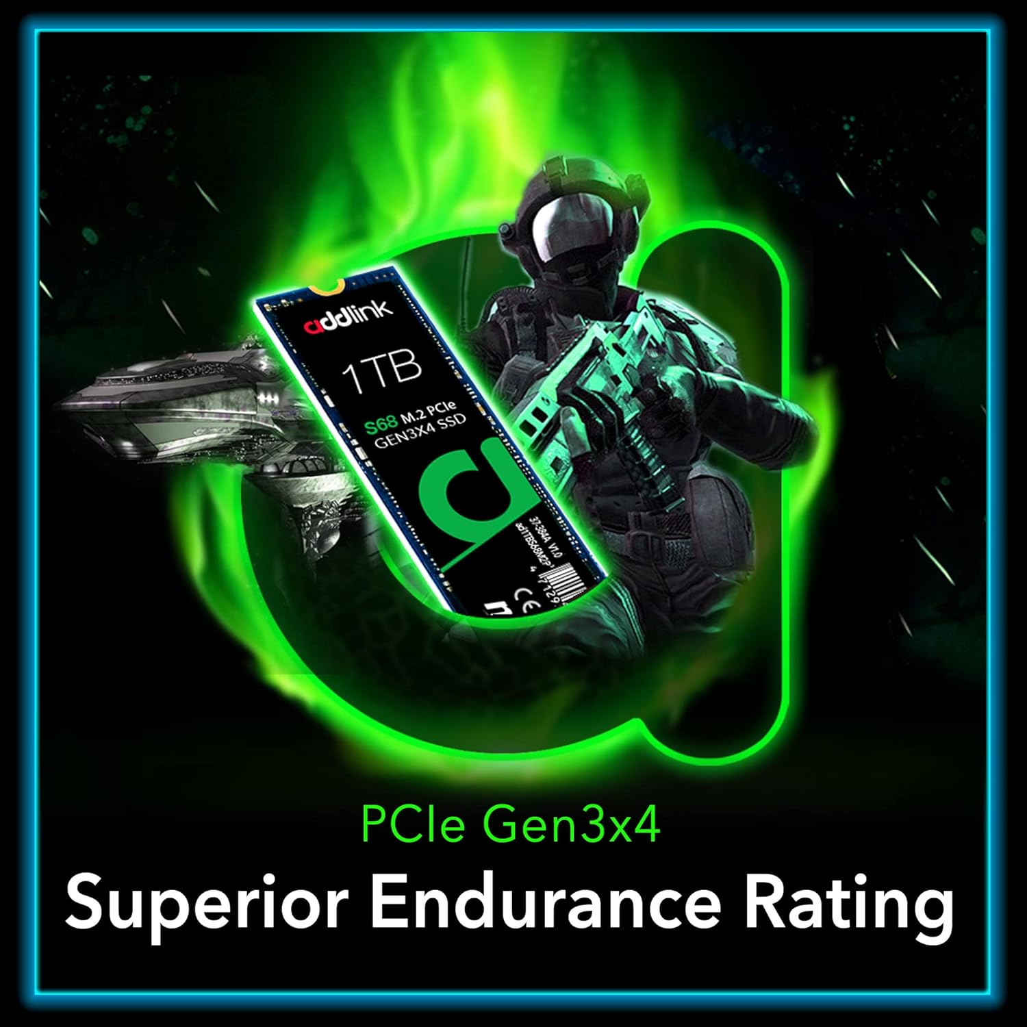addlink S68 1TB M.2 PCIe Gen3 NVMe Internal SSD - Up to Read 2,100 MB/s, Write 1,700 MB/s - 3D TLC NAND M.2 2280 Internal Solid State Drive - تخزين