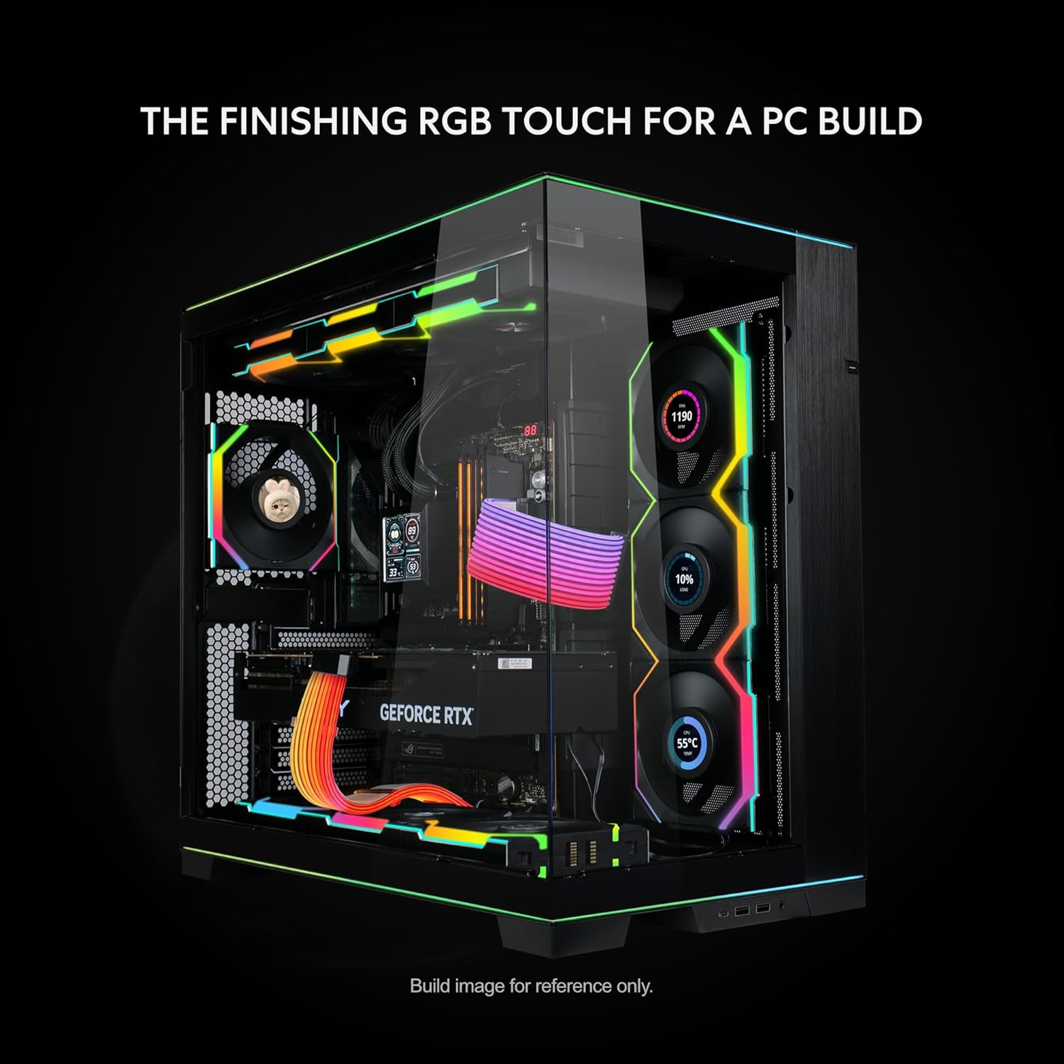 Lian Li Strimer Wireless 16 Pin - Addressable RGB Power Extension Cable with Wireless Control - 12 LED Strip - Wireless Controller - كيبل أر جي بي