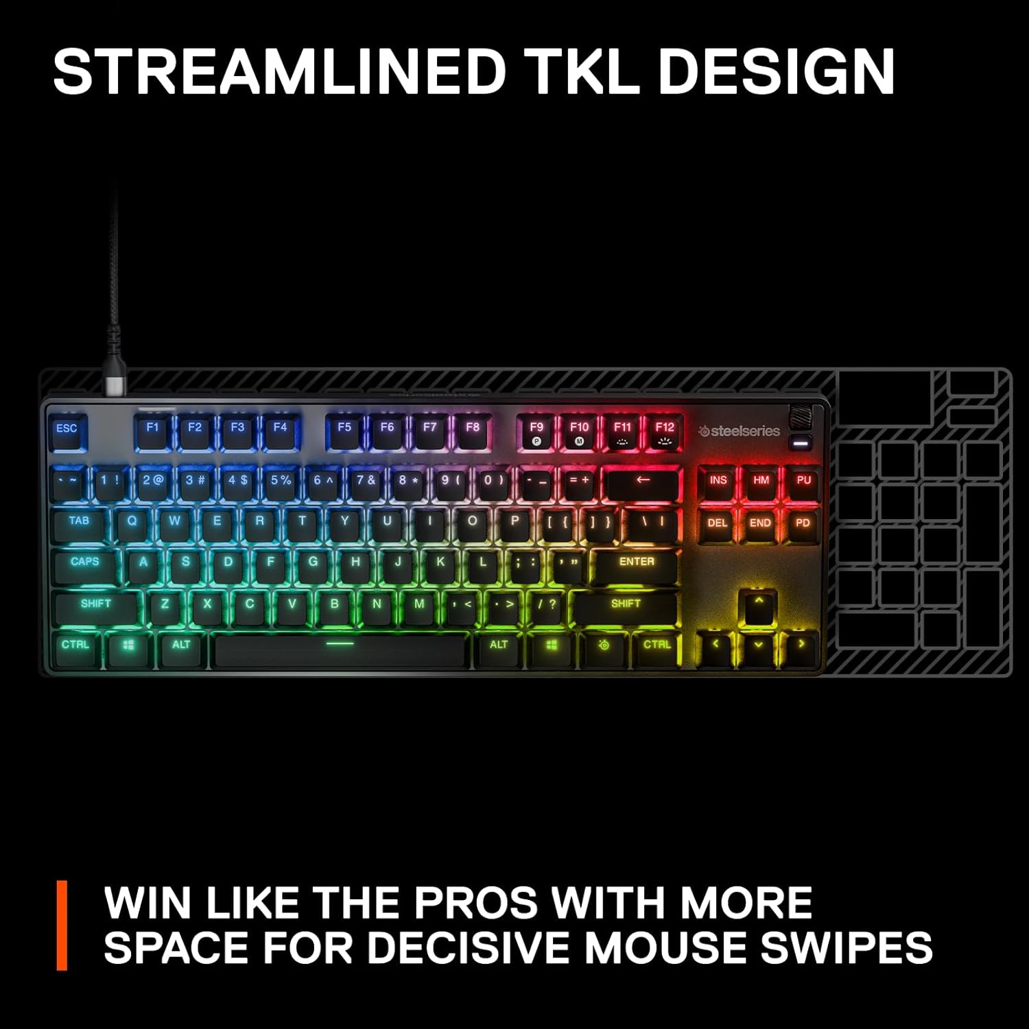 SteelSeries Apex 9 TKL (US) - Mechanical Gaming Keyboard WITH LINEAR OPTICAL SWITCHES  كيبورد ميكانيكي احترافي