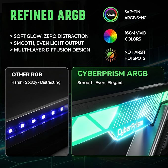 CyberPrism CP-Z ARGB GPU Support Bracket MONOLITH, 75-125mm, Anti-Sag - Black - حامل كرت شاشة