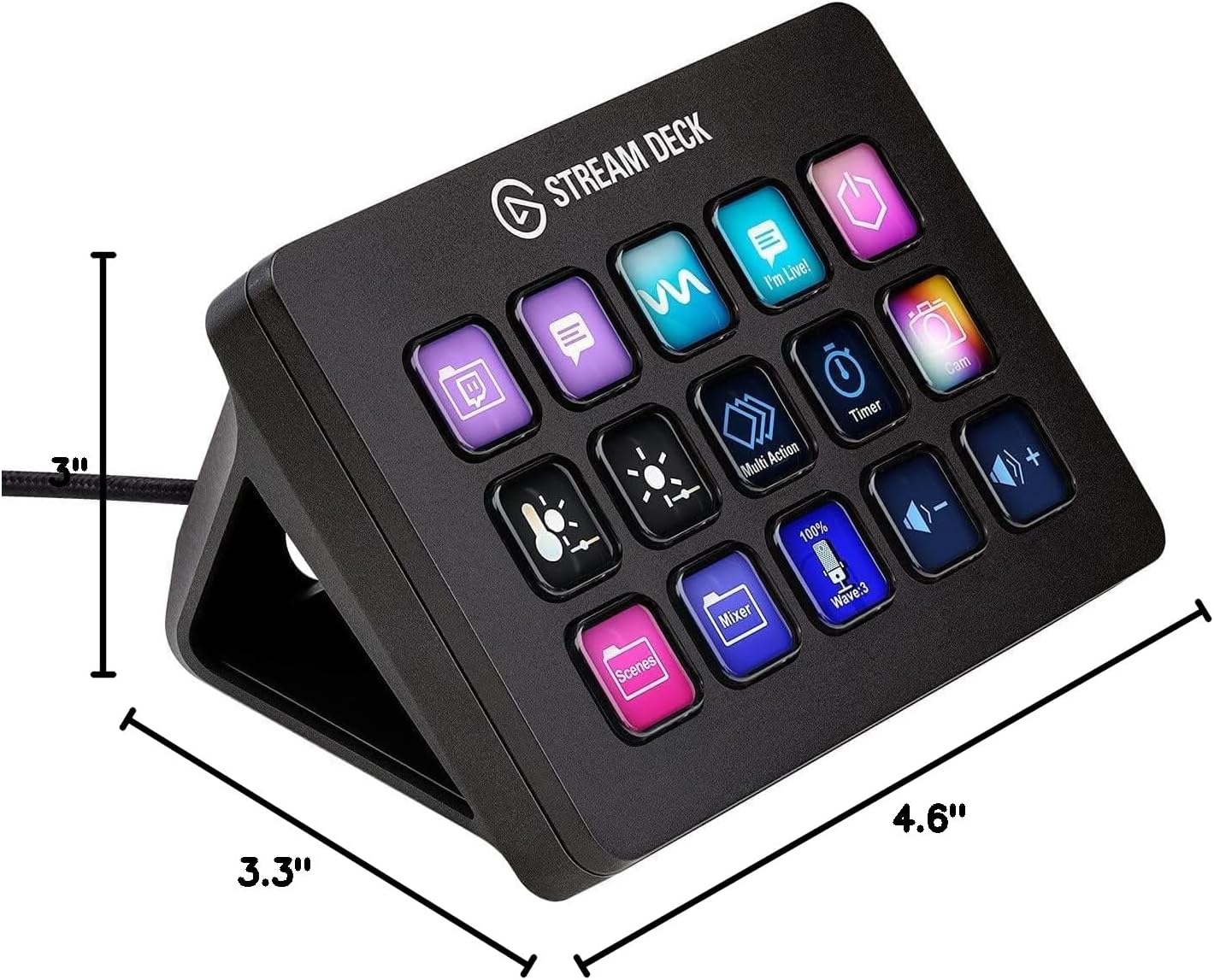 Elgato Stream Deck MK.2 – Studio Controller, 15 macro keys, trigger actions in apps and software like OBS, Twitch, YouTube and more, works with Mac and PC