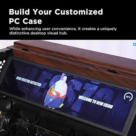 Jungle Leopard 9.16 Inch LCD Mini Secondary Monitor PC Computer|Customizable 1920*480 IPS Temperature display screen-Black شاشة