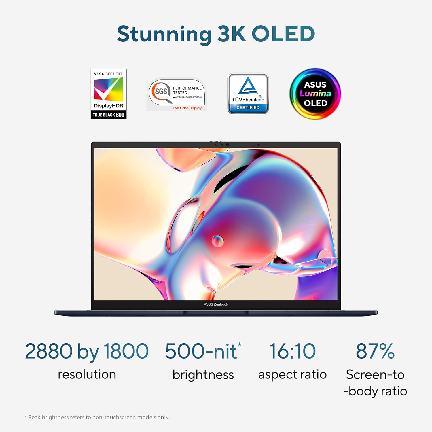 Asus Zenbook 14 OLED Laptop UX3405CA-PZ060W, 14 Inch 3K OLED, 32GB RAM, 1TB SSD, Blue - لابتوب