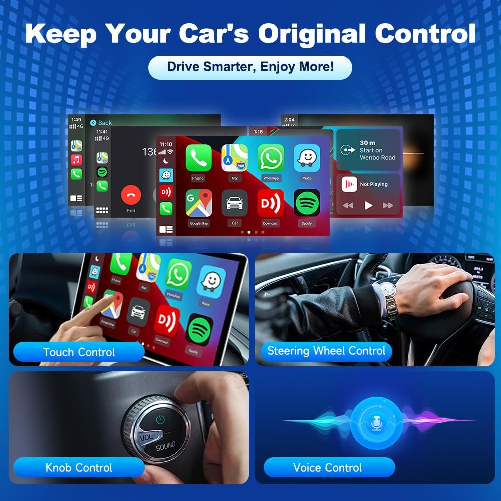 Carlinkit Mini Ultra3 Adapter – Converts Factory Wired CarPlay to Wireless CarPlay & Android Auto (USB-A / Type-C) - قطعة تحويل الكاربلاي الى لاسلكي