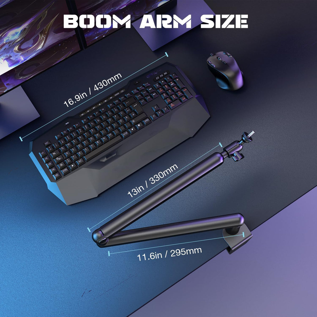 FIFINE BM88 Low Profile Microphone Boom Arm – Heavy-Duty All-Metal Desk Stand, Hidden Cable Management & 360° Rotation - ستاند مايك