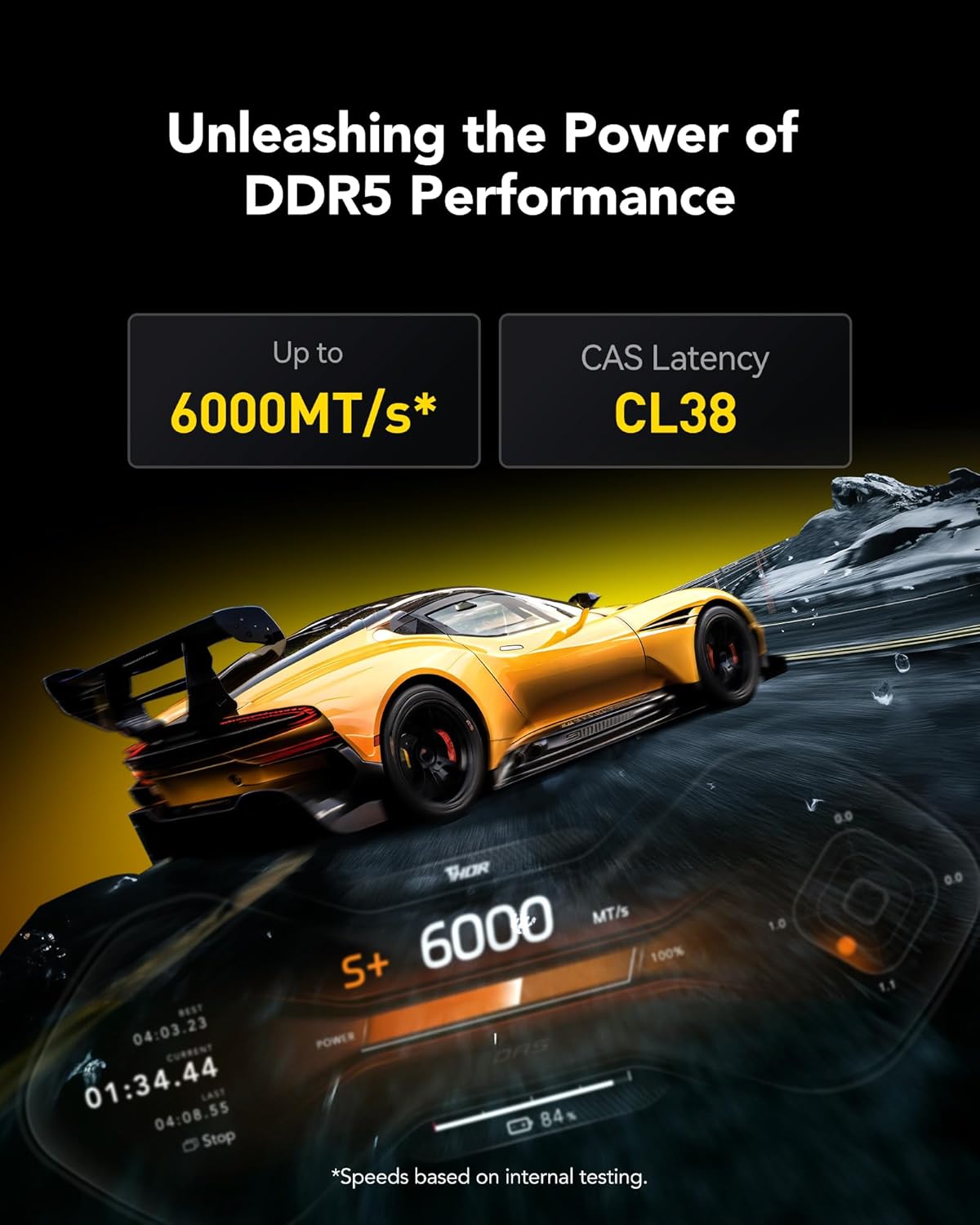 Lexar THOR OC DDR5 RAM 16GB (2x8GB) 6000 MT/s, CL38 CAS Latency, Intel XMP 3.0 & AMD EXPO Profiles Black - رام
