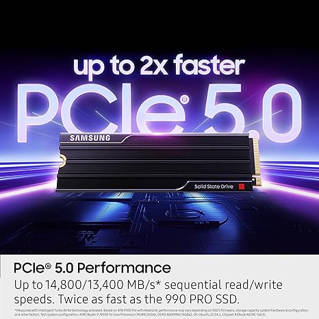 Samsung 9100 PRO 1TB PCIe 5.0 NVMe M.2 SSD Gen5 Speeds Up to 14,700/13,300 MB/s PCIe 5.0x4 M.2 2280 - تخزين سريع