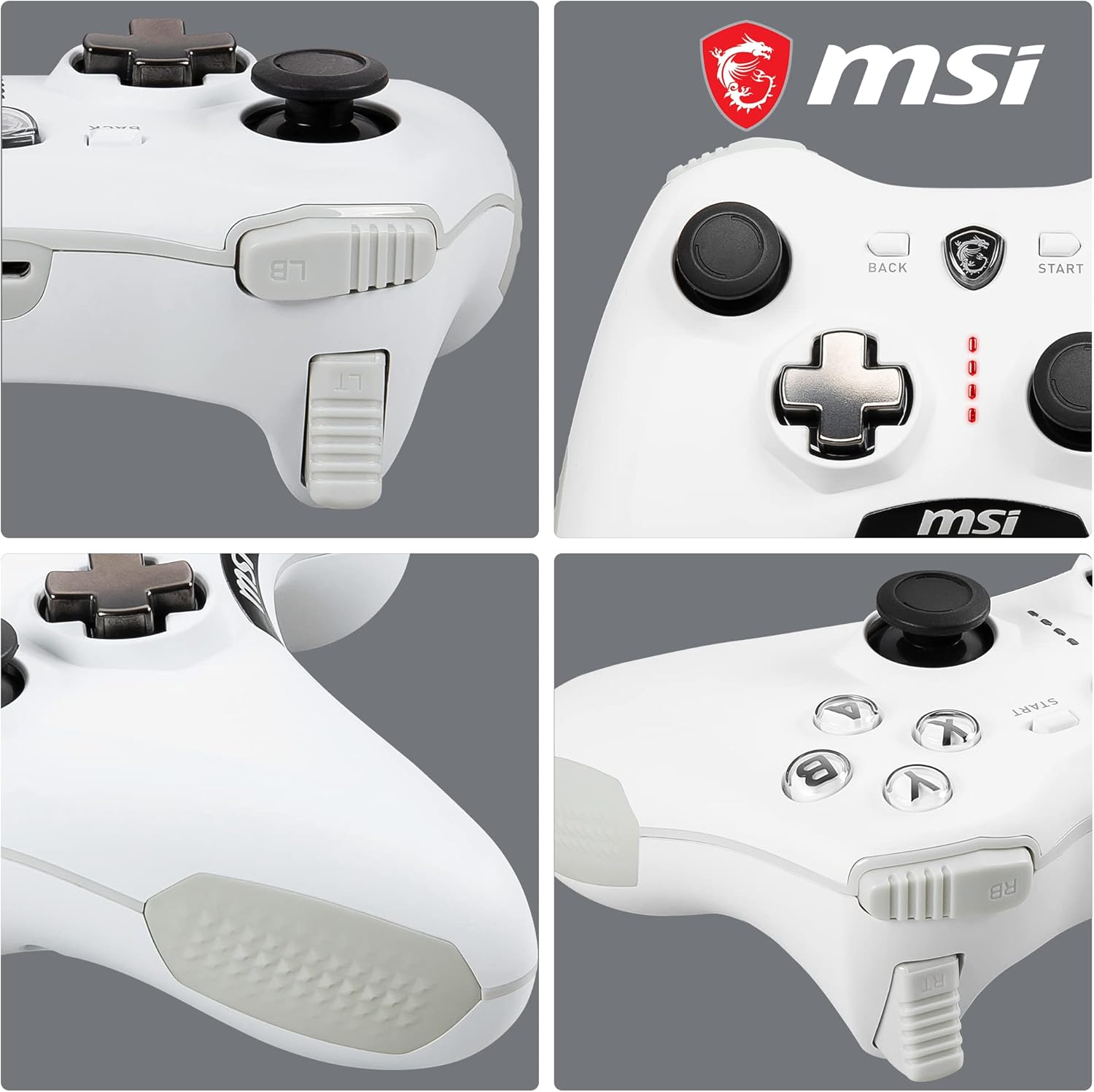 MSI FORCE GC20 V2 Wired Gaming Controller – White - يد تحكم بيضاء