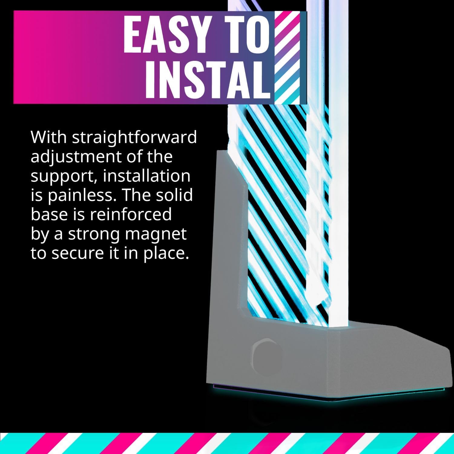 Cooler Master ARGB GPU Support Bracket, Edge-Lit ARGB Tempered Glass, Multiple Orientations - حامل كرت شاشة