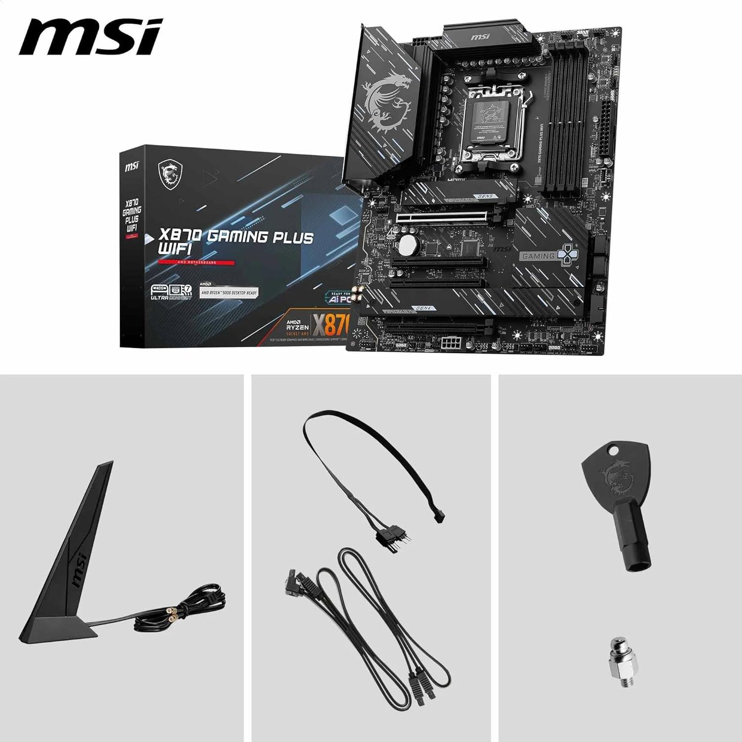 MSI X870 GAMING PLUS WIFI7 DDR5 AM5 AMD ATX Gaming Motherboard - اللوحة الام