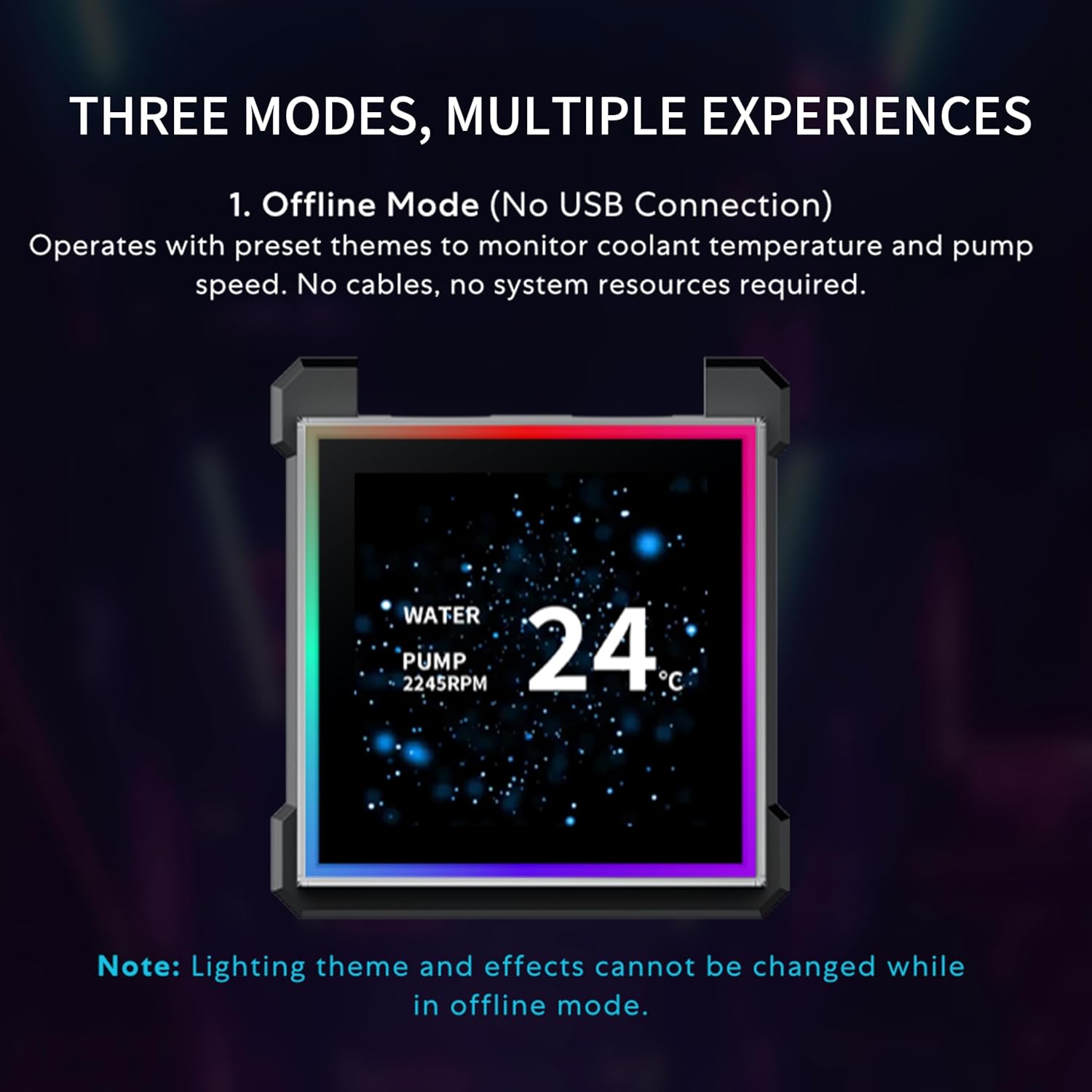 Lian Li Hydroshift II LCD-S 360TL ARGB Liquid CPU Cooler With IPS LCD Square Screen White - مبرد مائي مع شاشه