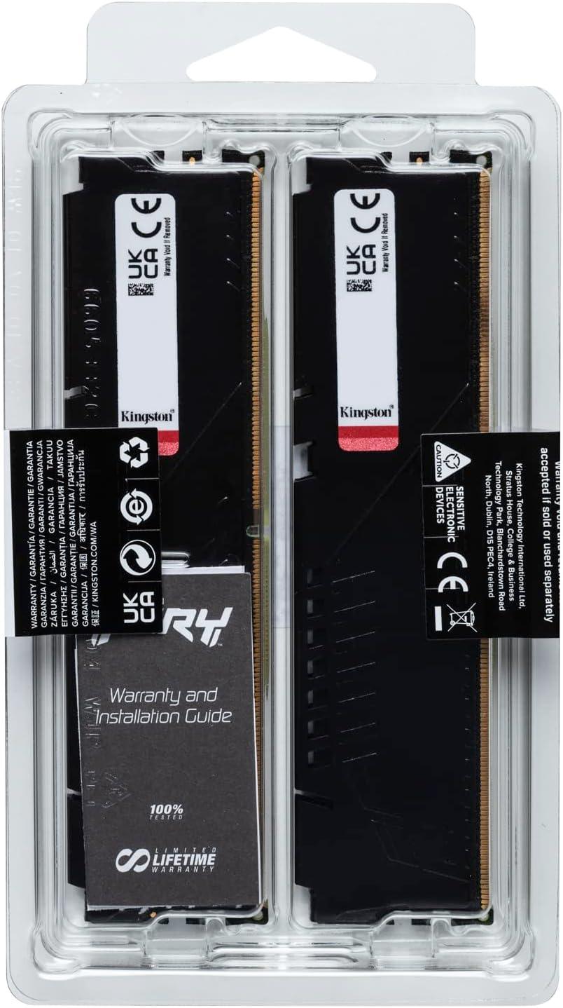 Kingston FURY Beast Black 16GB (2x8GB) 5200MT/s DDR5 DIMM - الذاكرة العشوائية