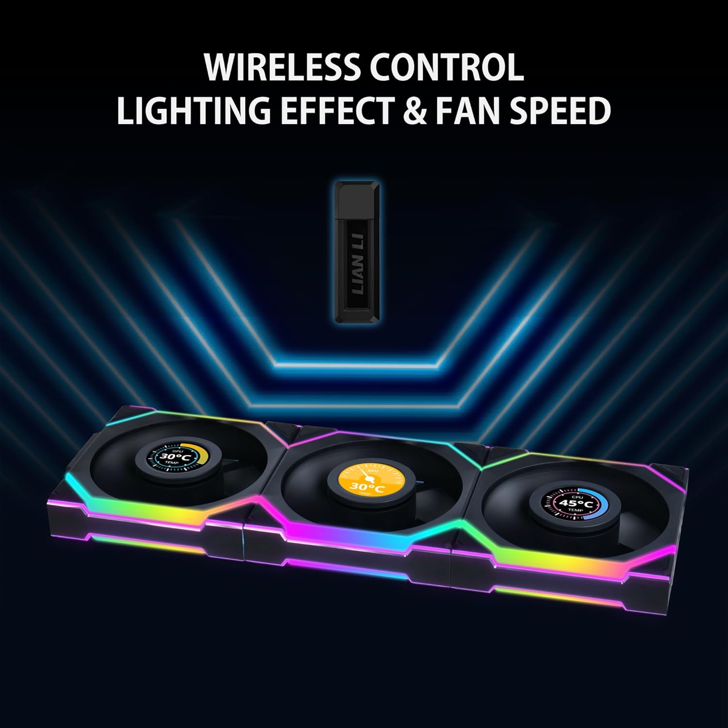 Lian Li UNI Fan SL - LCD Wireless 120 - Triple Pack - 1.6