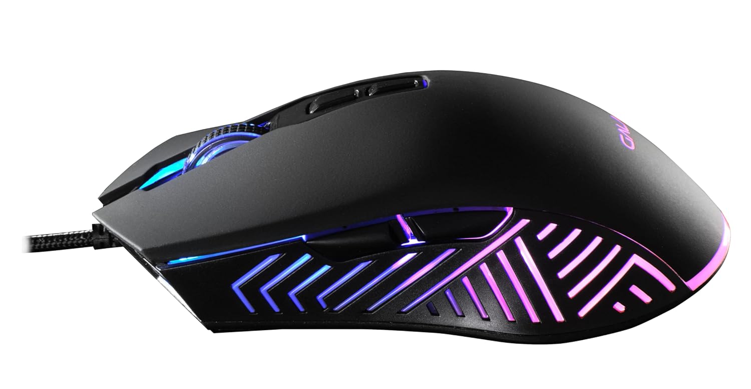 Galax Slider-03 USB Wired Gaming Mouse RGB, 7 Programmable Buttons, 7200 DPI, Light Weight - Black - موس ألعاب