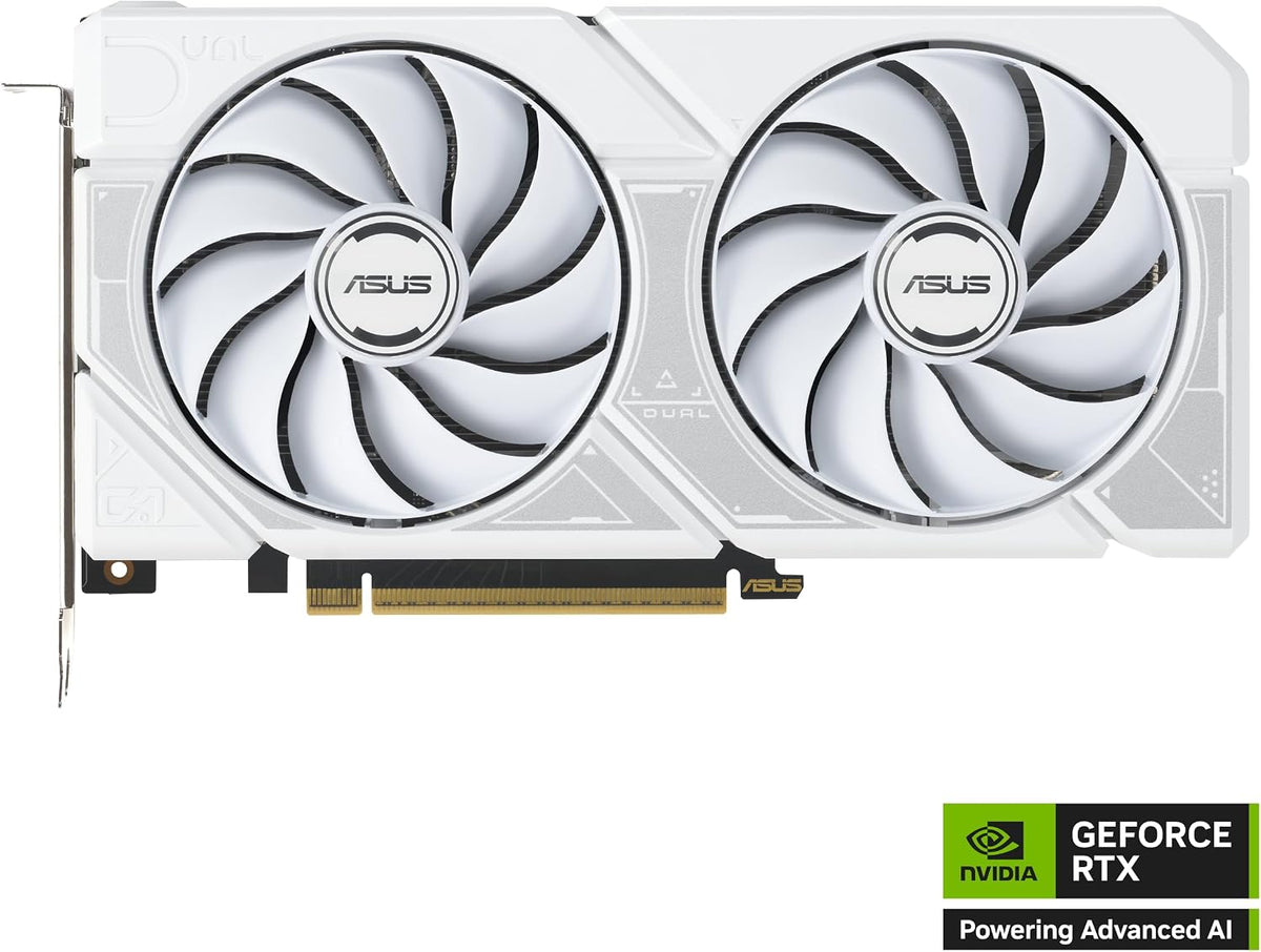 ASUS Dual GeForce RTX 5060 Ti 16GB GDDR7 White OC Edition Graphics Card – PCIe 5.0, Axial-tech Fans & All-White Aesthetic - كرت شاشة أبيض