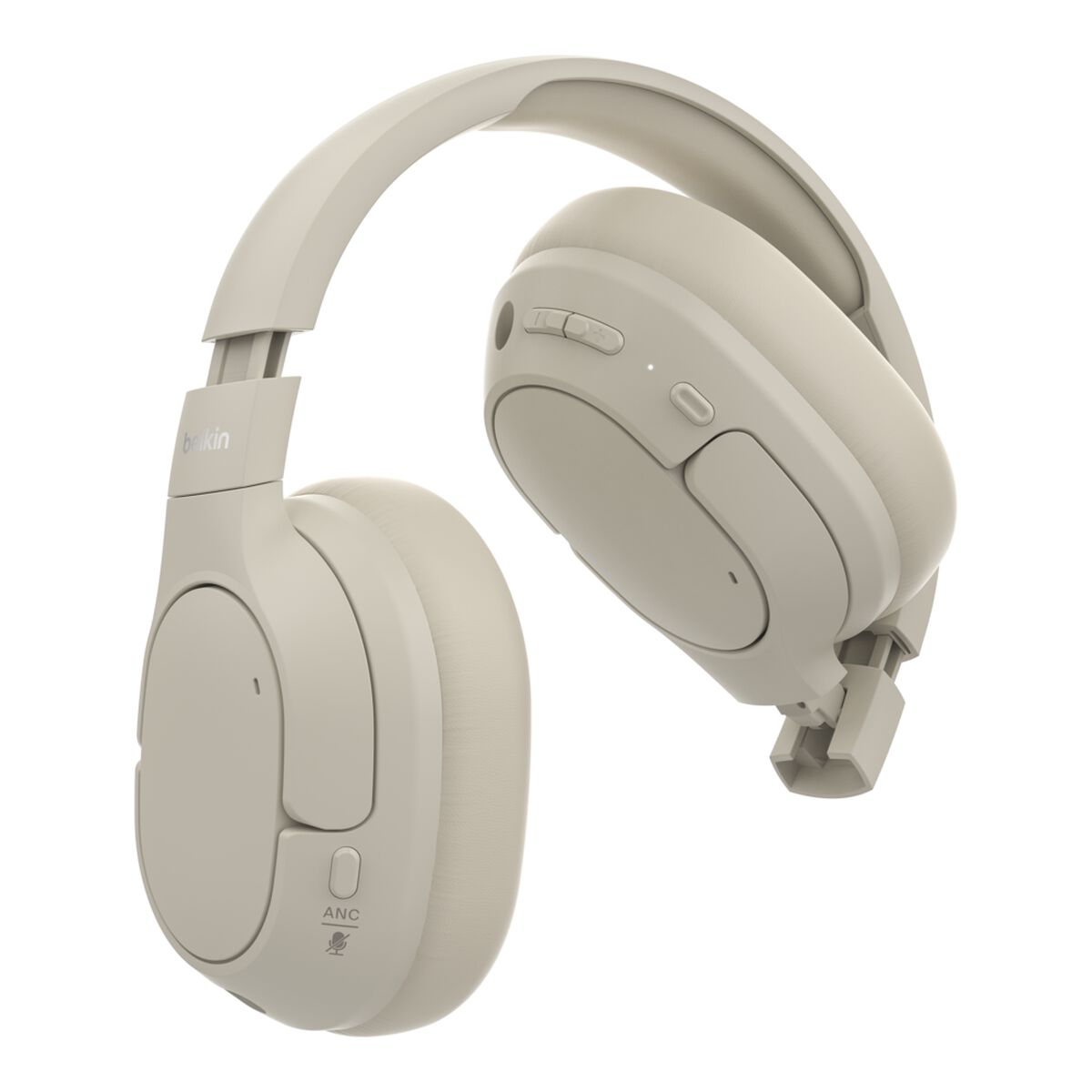 Belkin SoundForm Isolate Wireless Noise Cancelling Over-Ear Headphones, 60H Battery, Sand