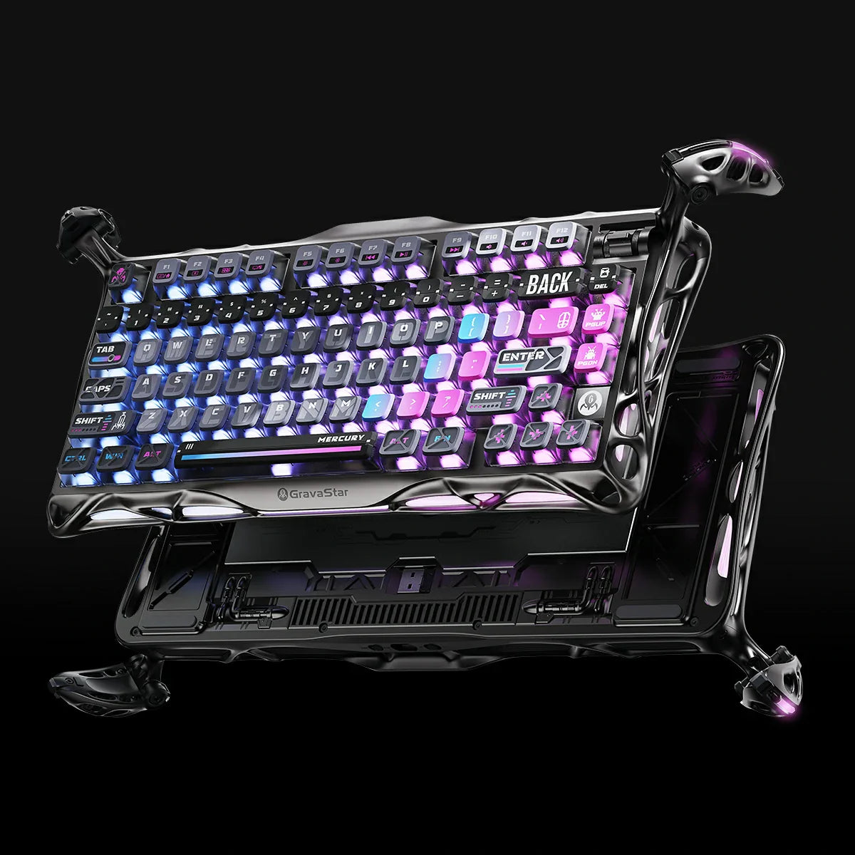 GRAVASTAR MERCURY K1 Pro 75% Wireless Mechanical Gaming Keyboard – Cyberpunk Edition -