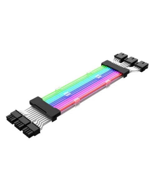 Acegeek Triple 8pin ( 8*3PINS ) ARGB PCIE/GPU Extension Cable BLACK - كيبل أضائه Acegeek Triple 8pin ( 8*3PINS ) ARGB PCIE/GPU Extension Cable BLACK - كيبل أضائه