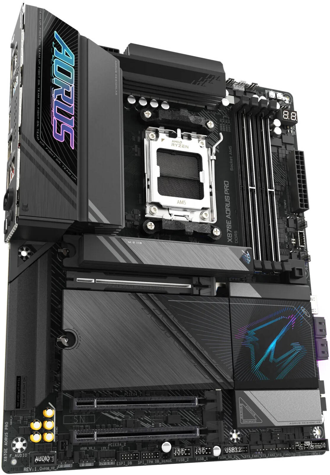 GIGABYTE X870E AORUS PRO  Wi-Fi 7 , Bluetooth 5.3 ATX Motherboard, AMD X870E Chipset ,  DDR5 - لوحه ام