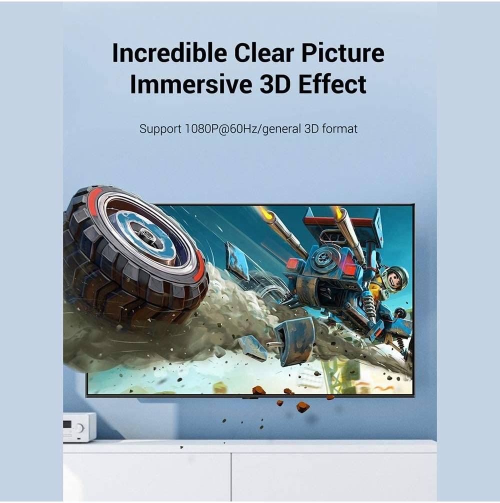 Vention Display port to DVI 24+1 Pin Converter Cable, 1080P@60Hz General 3D Format, Anti-Loosing Design, Triple Shielding, Compatible with PC, Laptop, Monitor, TV, 1.5 Meter, Black  - كيبل