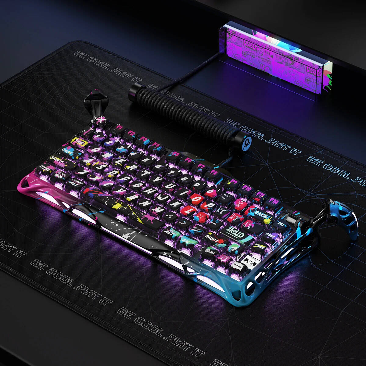 GRAVASTAR MERCURY V75 Pro Special Edition Gaming Keyboard – Neon Graffiti - كيبورد احترافي