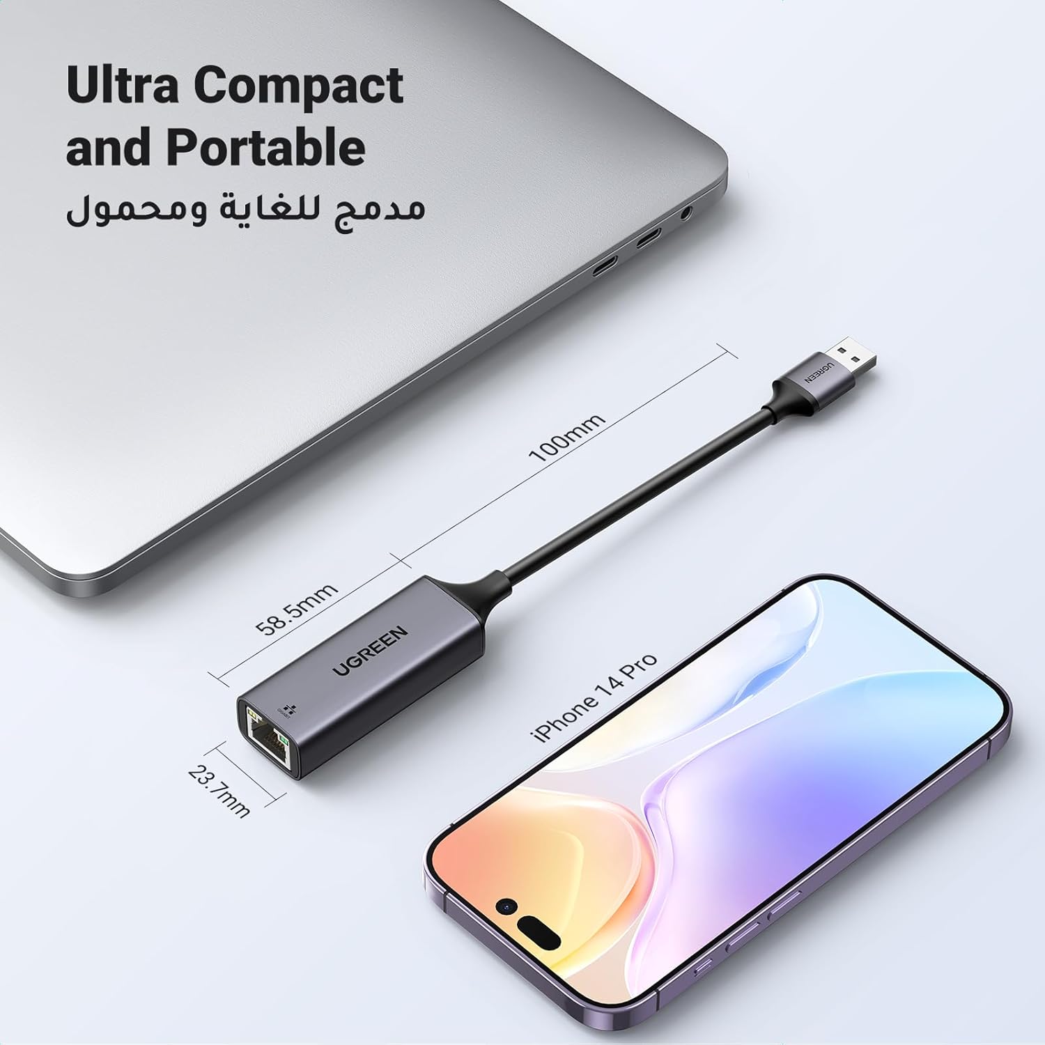 UGREEN USB 3.0 Gigabit Ethernet  Adapter (Black)-محول انترنت