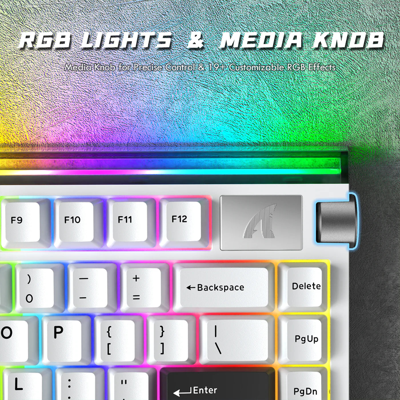 ATTACK SHARK R85 HE Rapid Trigger Keyboard Magnetic Switch with Custom Lightbox Starlight White - كيبورد مغناطيسي أبيض