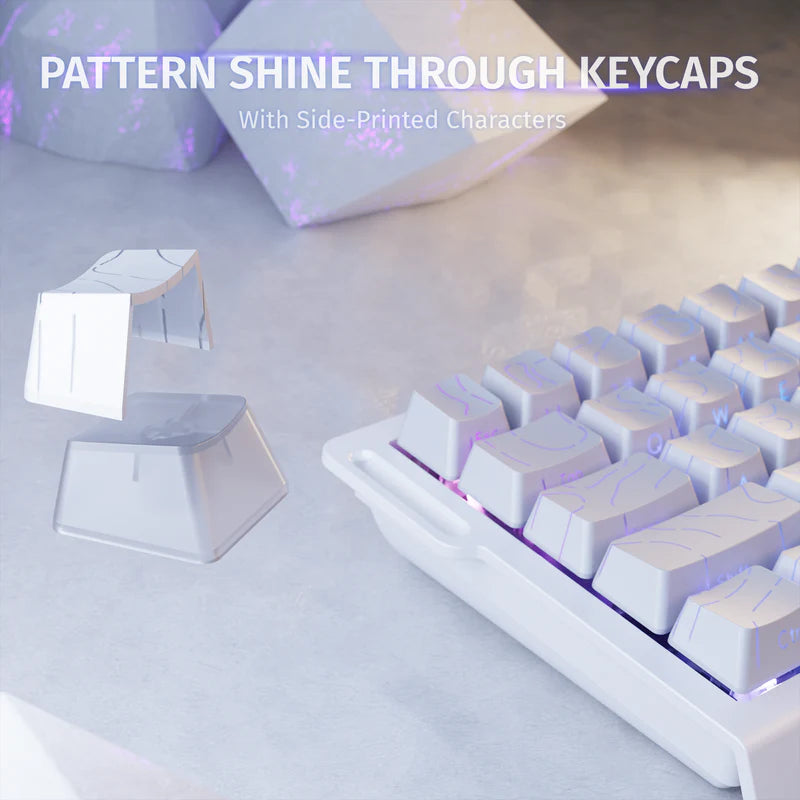 ATTACK SHARK X68 HE Rapid Trigger 60% Keyboard Magnetic Switch White Line - كيبورد مغناطيسي