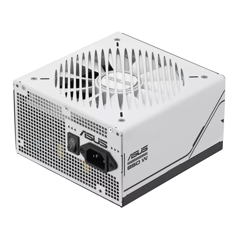 ASUS Prime AP-850G Fully Modular ATX Power Supply, 850W Power, 80 Plus Gold Efficiency, Active PFC, ATX 3.0 Compatible, Dual-Ball Fan Bearings, White - مزود الطاقة