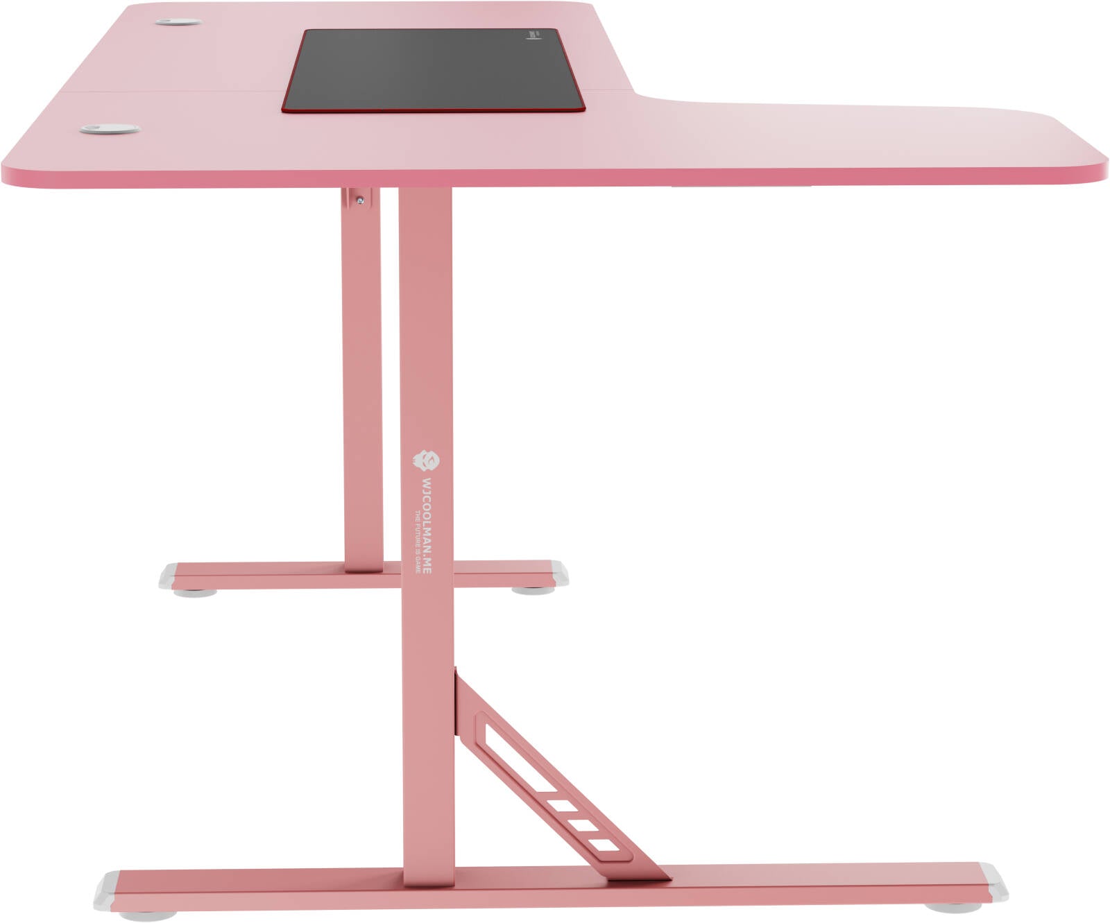WJCOOL L-Shaped L-903 Gaming Desk PINK, 160cmx100cm Table, with 800x300x3mm Mousepad Included - طاولة قيمنق زهرية