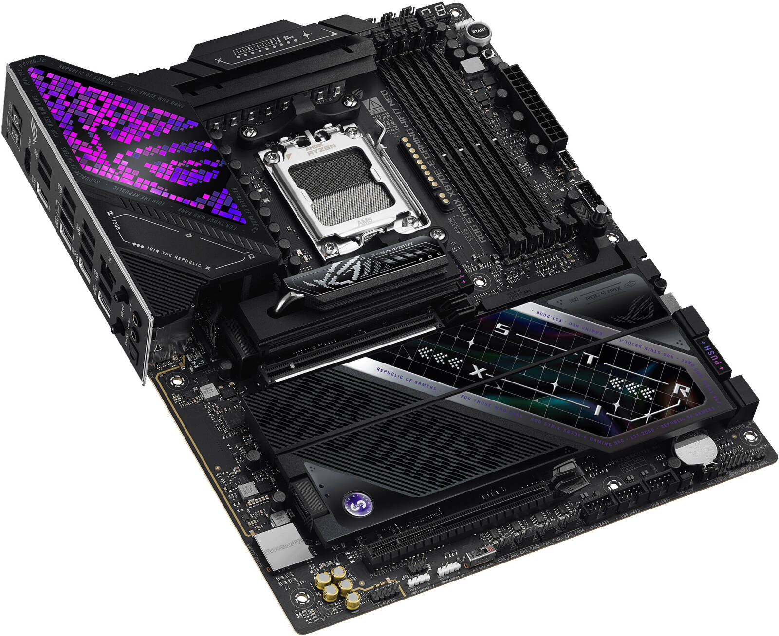 ASUS ROG Strix X870E-E Gaming WiFi 7 NEO – AMD AM5, PCIe 5.0, DDR5, USB4, WiFi 7, Heavy Duty Power Delivery ATX Motherboard - ماذربورد