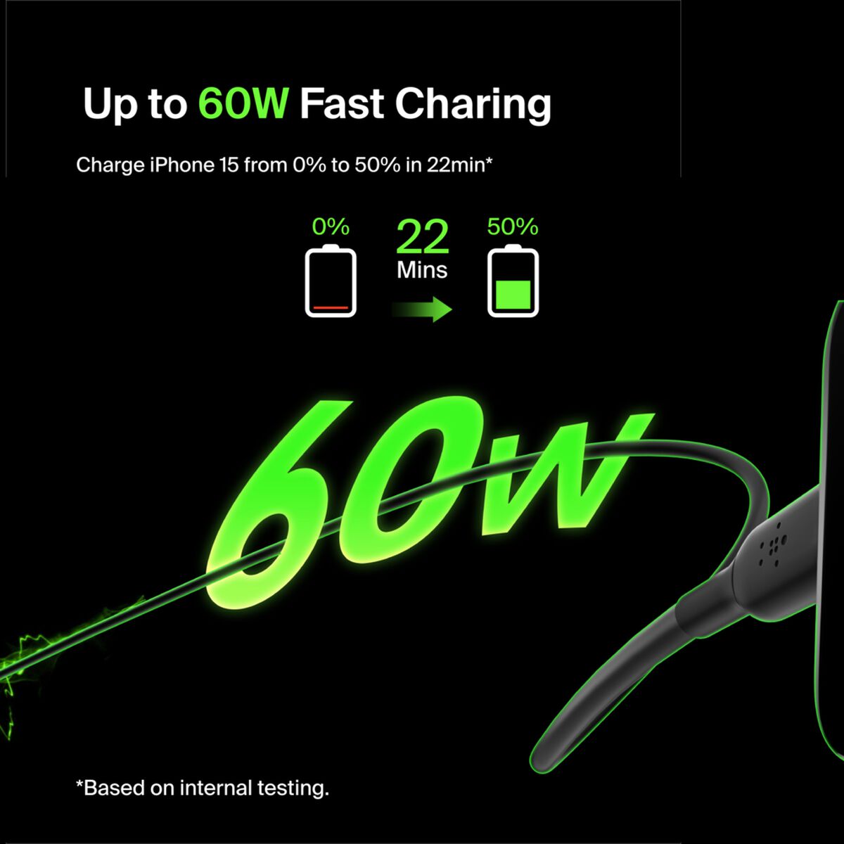 Belkin BoostCharge USB-C to USB-C Cable 2m, 60W PD Fast Charging, USB-IF Certified, Black
