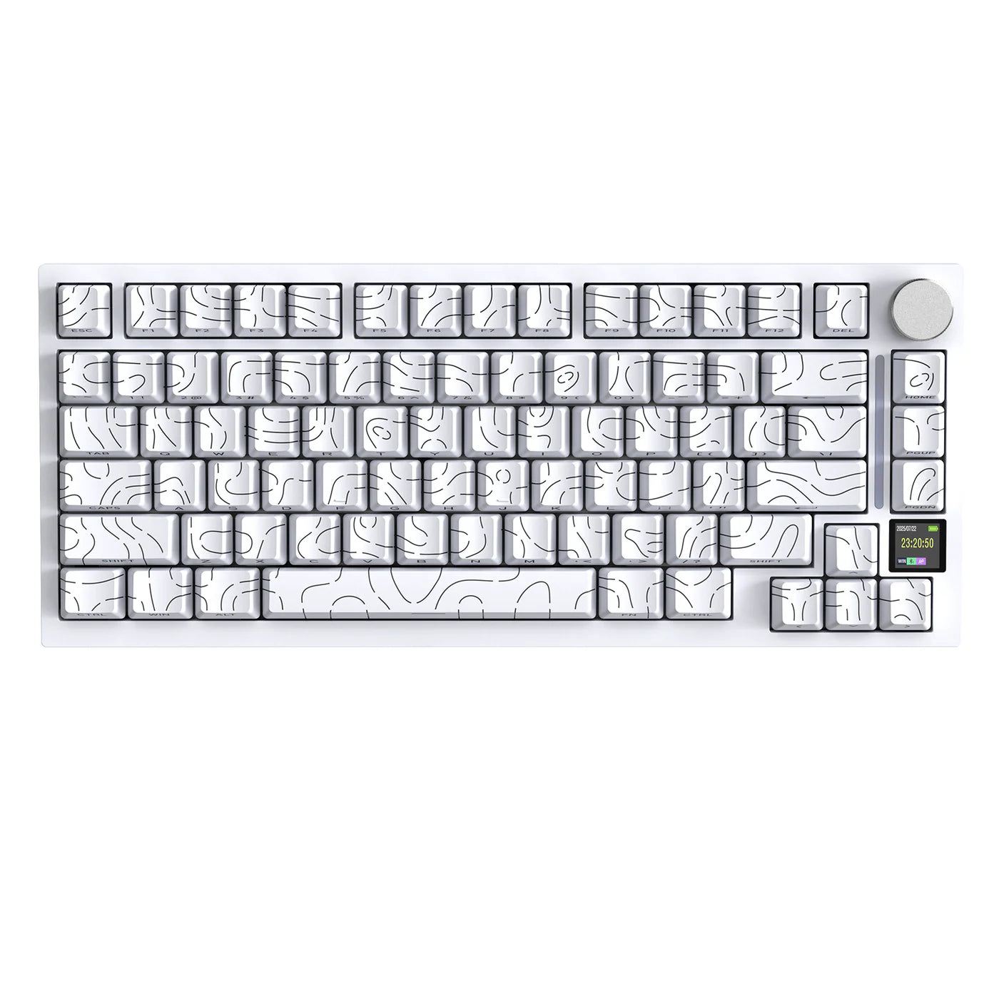 ATTACK SHARK X820Ultra Tri-mode Wireless Gasket Mechanical Keyboard with Smart Display White Contour & Shark Switch - كيبورد ميكانيكي أبيض